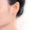 1 Pair Adabele Real 18K Yellow Gold Plated 925 Sterling Silver Hypoallergenic Stud Earrings Dainty Small Tiny Love Heart Ear Studs for Women Birthday Gift SSE94-2 view 2