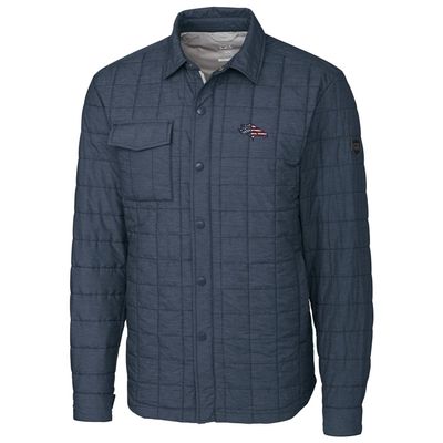Cutter & Buck Men's Navy Denver Broncos Americana Rainier Full-Snap Shirt Jacket