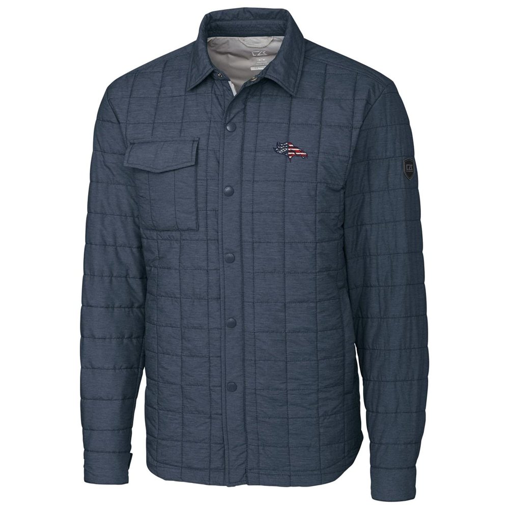 Cutter & Buck Men's Navy Denver Broncos Americana Rainier Full-Snap Shirt Jacket