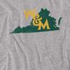 William & Mary Official State Shape Unisex Adult T-Shirt, Athletic Heather, 5X-Large view 2