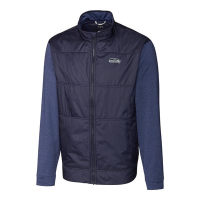 Cutter & Buck Men's Navy Seattle Seahawks Stealth Big & Tall Full-Zip Jacket