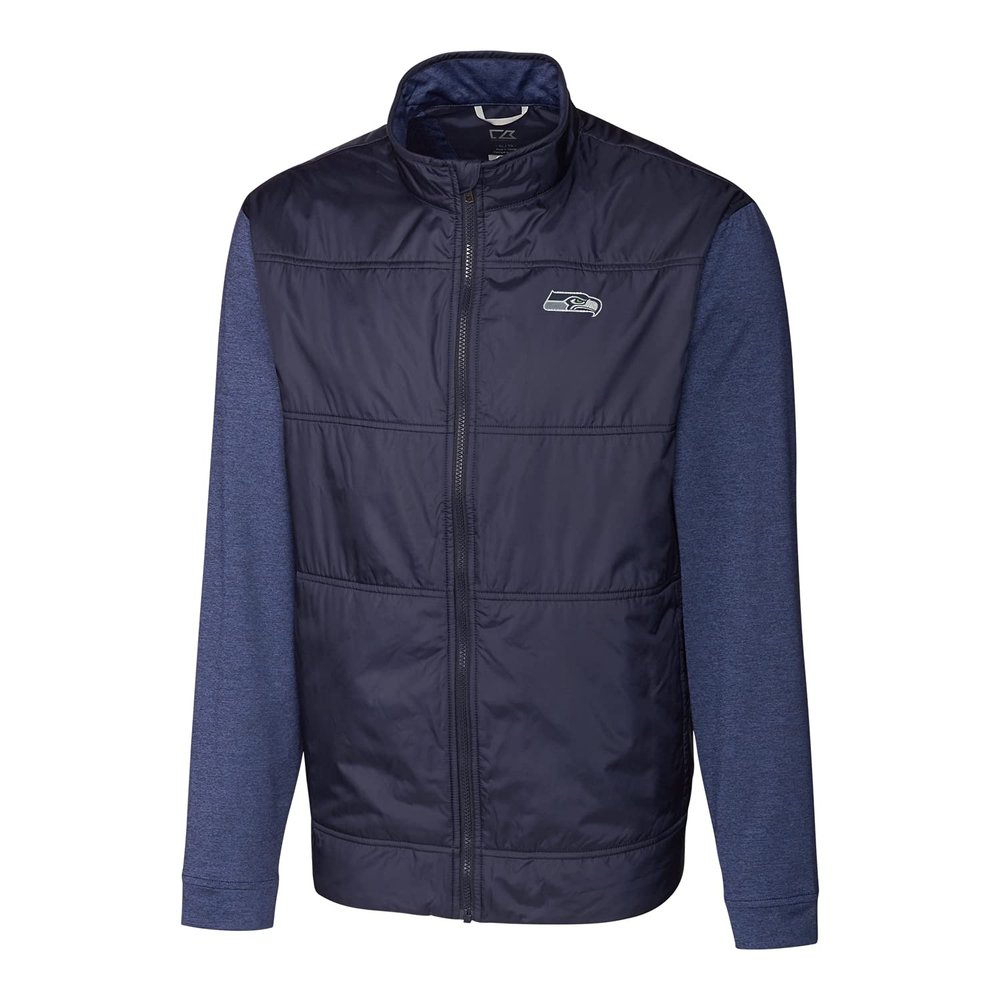 Cutter & Buck Men's Navy Seattle Seahawks Stealth Big & Tall Full-Zip Jacket