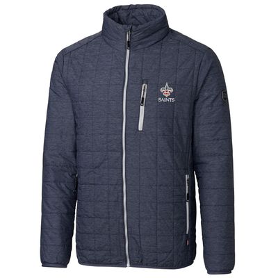 Cutter & Buck Men's Navy New Orleans Saints Americana Rainier Full-Zip Jacket