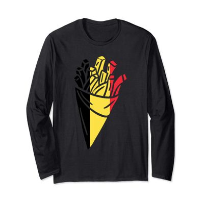 Belgium Fries Shirt Belgian Frieten Frites Belgian Flag Long Sleeve T-Shirt