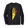 Belgium Fries Shirt Belgian Frieten Frites Belgian Flag Long Sleeve T-Shirt view 1