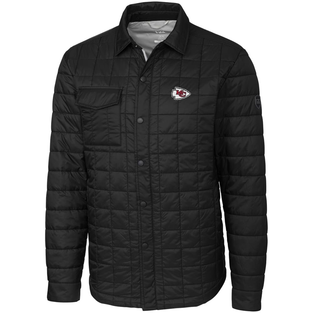 Cutter & Buck Men's Black Kansas City Chiefs Rainier Shirt Jacket
