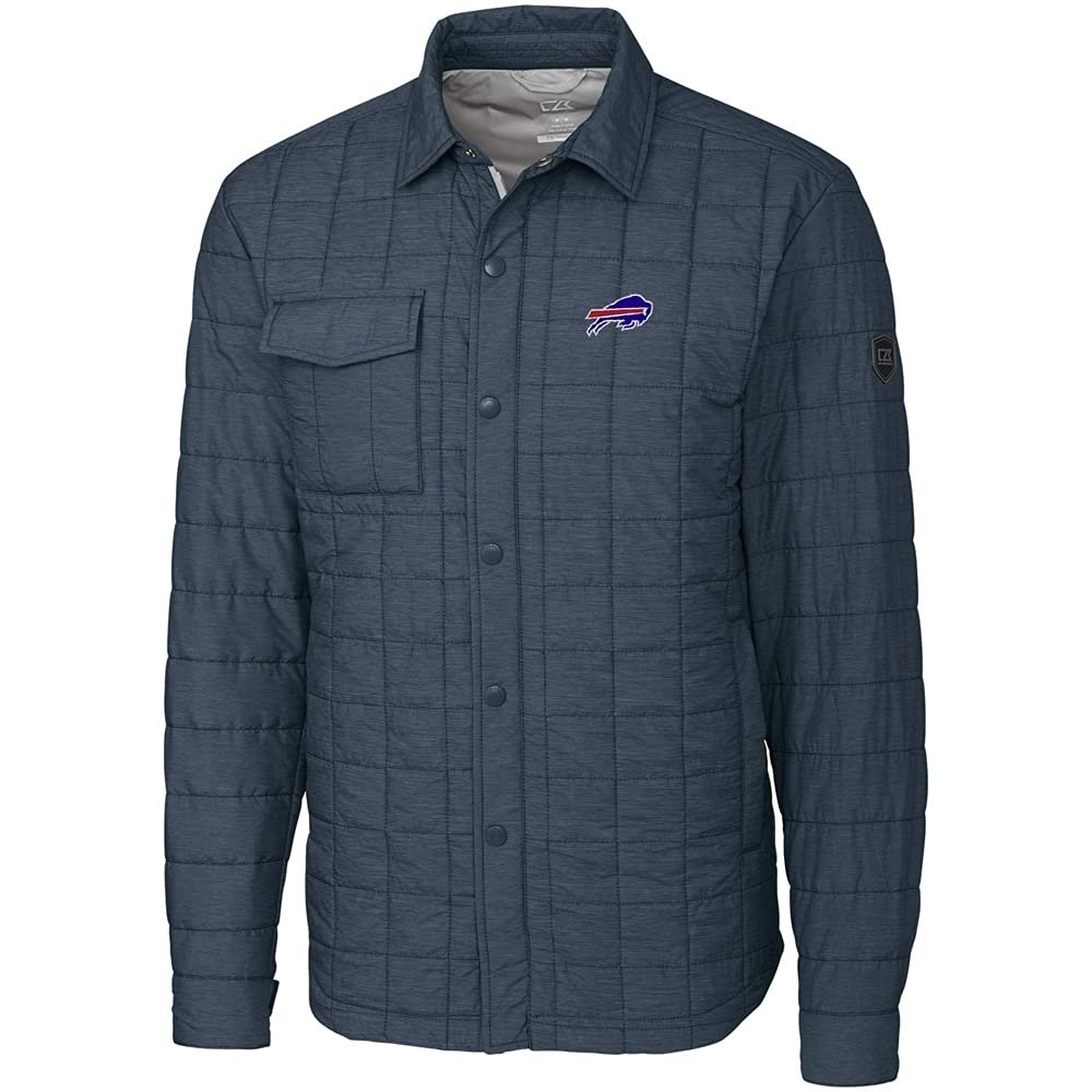 Cutter & Buck Men's Charcoal Buffalo Bills Big & Tall Rainier Shirt Jacket