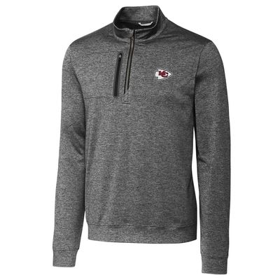 Cutter & Buck Men's Gray Kansas City Chiefs Stealth Quarter-Zip Jacket