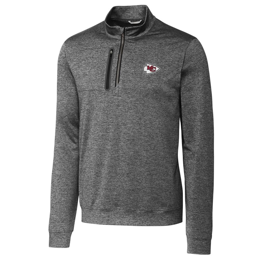 Cutter & Buck Men's Gray Kansas City Chiefs Stealth Quarter-Zip Jacket