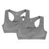 MeMoi Girls' 2 Pair Pack Racerback Sports Training Bra Light Gray Heather XL-16 view 1