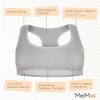 MeMoi Girls' 2 Pair Pack Racerback Sports Training Bra Light Gray Heather XL-16 view 3