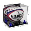 Better Display Cases Acrylic Rugby Ball Display Case with Mirror, Navy Blue Risers, Wall Mount and Clear Base (B41/A004) view 2