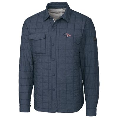 Cutter & Buck Men's Navy Denver Broncos Americana Rainier Full-Snap Shirt Jacket