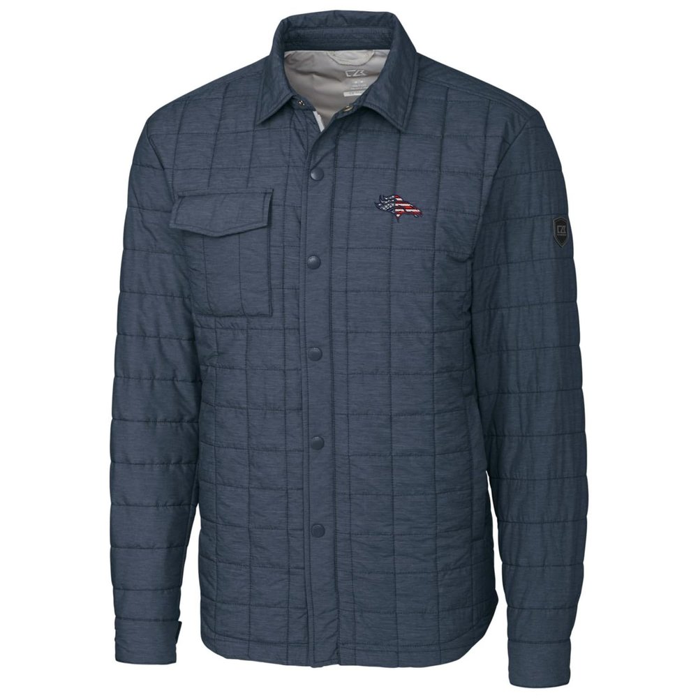 Cutter & Buck Men's Navy Denver Broncos Americana Rainier Full-Snap Shirt Jacket