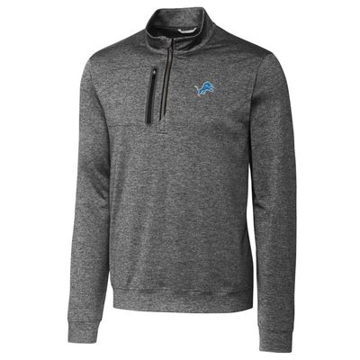 Cutter & Buck Men's Gray Detroit Lions Stealth Quarter-Zip Jacket