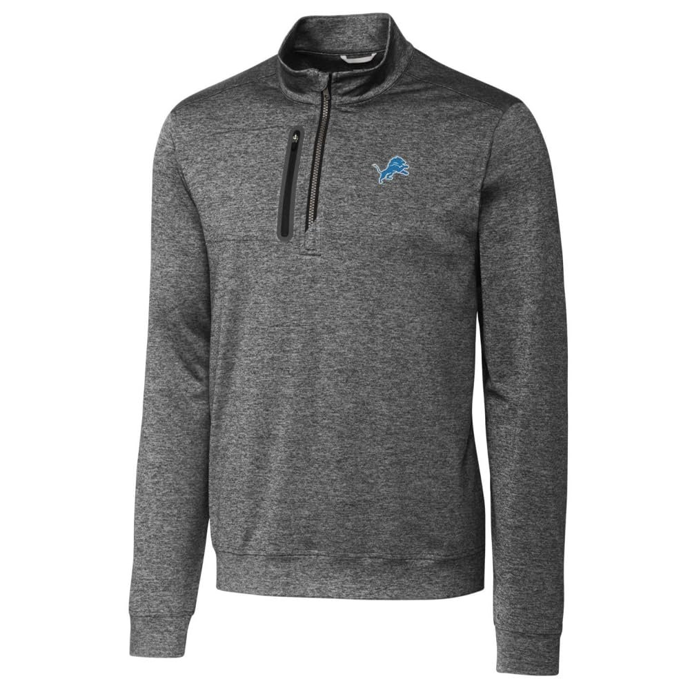 Cutter & Buck Men's Gray Detroit Lions Stealth Quarter-Zip Jacket