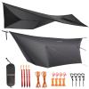 onewind 1210 ft Hammock Tarp, Ultralight Versatile Camping Tarp Lightweight Waterproof Silnylon Hammock Rain Fly with Doors, Easy to Setup with Stuff Sack Tent Stakes, Dark Grey view 1