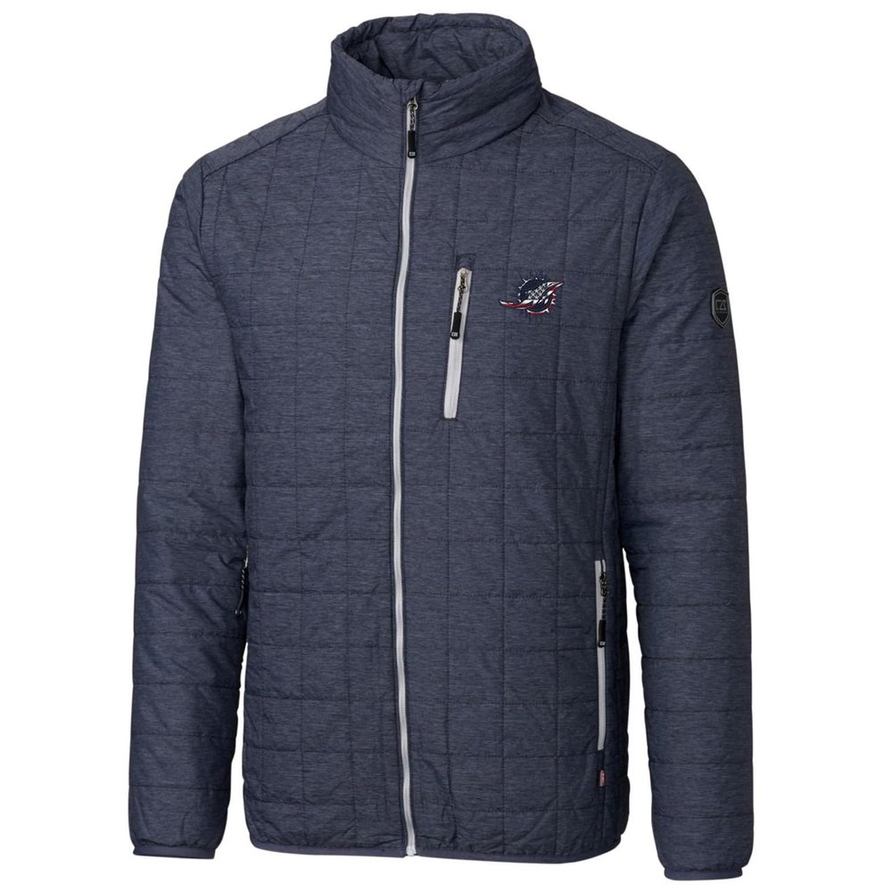Cutter & Buck Men's Navy Miami Dolphins Americana Rainier Full-Zip Jacket