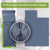 Frelaxy Sleeping Bag Liner with Full-Length Zipper & Pillow Pocket, Comfy & Easy Care Travel & Camping Sheet, 4 Seasons Warm Cold Weather, Adults & Kids Great for Travel, Backpacking, Hiking (Navy) view 3