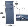 Frelaxy Sleeping Bag Liner with Full-Length Zipper & Pillow Pocket, Comfy & Easy Care Travel & Camping Sheet, 4 Seasons Warm Cold Weather, Adults & Kids Great for Travel, Backpacking, Hiking (Navy) view 4