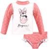 Hudson Baby Unisex Swim Rashguard Set, Bonjour, 3-6 Months view 1