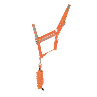 HyVIZ Reflector Halter and Lead Rope (Cob) (Orange)