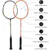 KEVENZ Badminton Racket Set, 2 Carbon Fiber Badminton Racquet, 3 Goose Feather Badminton Birdie, 2 Racket Grip and 1 Carring Bag (Black & Orange) view 2