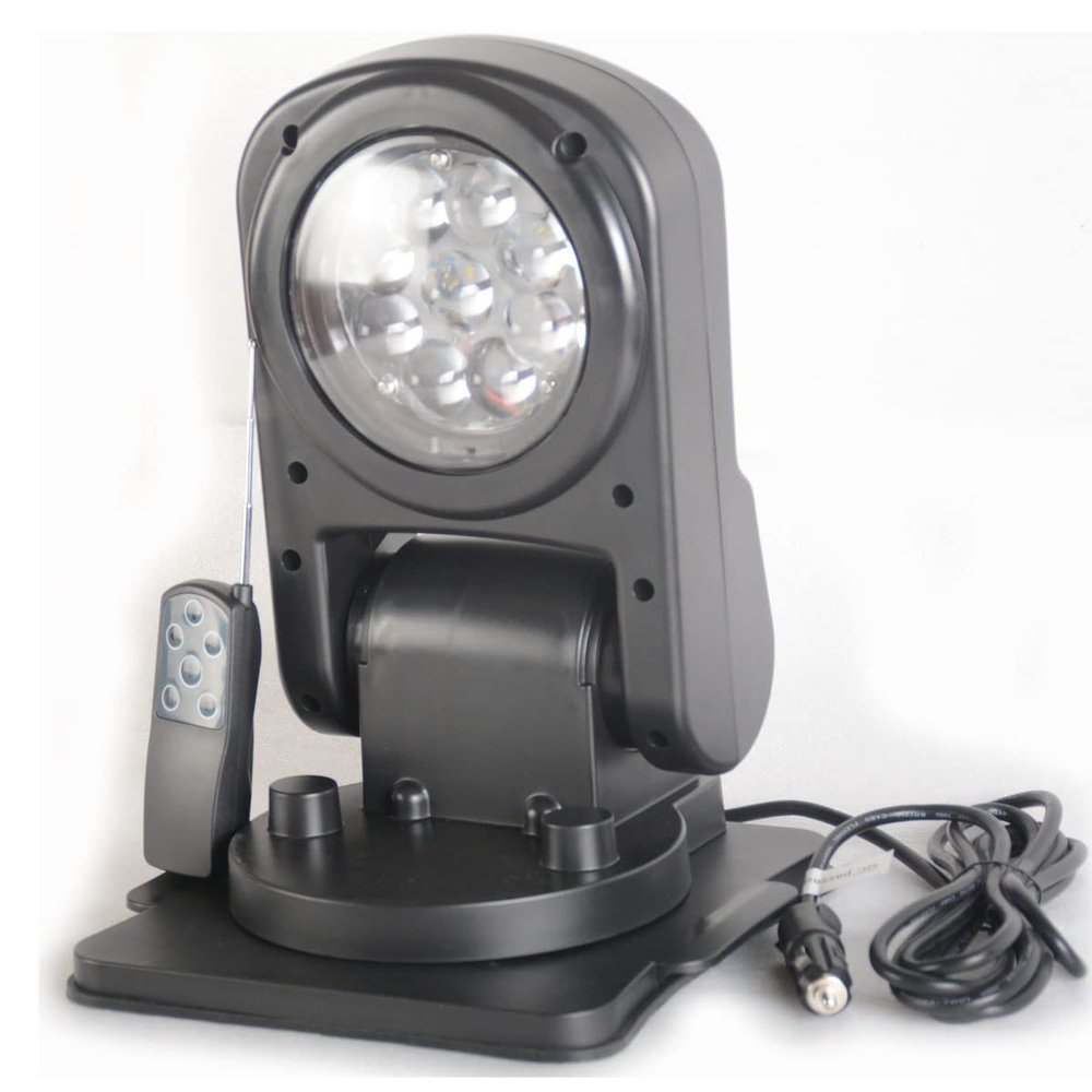 7 Inch 50w Led Search Light Remote Control 360 Degrees Rotating with Magnetic Base Foldable Work Light Spot Driving Lights Fog Lights for Hunting Camping Offroad Truck Boat Lighting