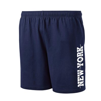 Wally's Custom Apparel New York Shorts Navy Blue with Side Pockets Mens (X-Large)