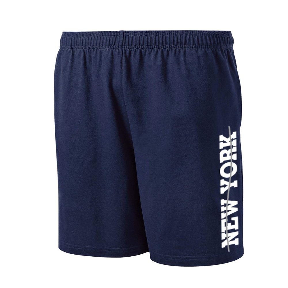 Wally's Custom Apparel New York Shorts Navy Blue with Side Pockets Mens (X-Large)
