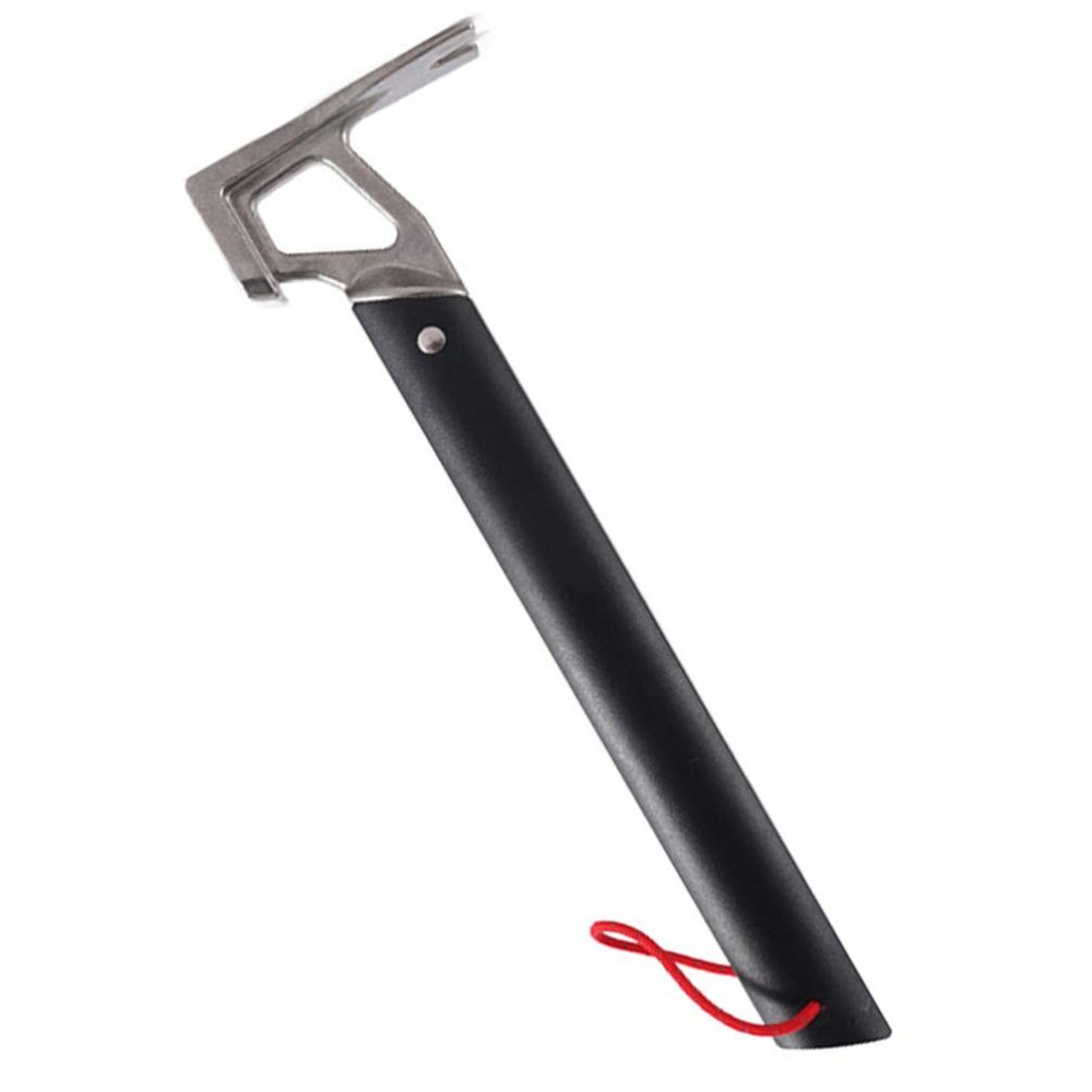 Wakauto Aluminum Alloy Handle Steel Hammer Camping Hammer Tent Stake Puller Portable Wood Handle