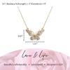 NTLX Butterfly Necklaces  Crystal Butterfly Necklace for Women  Genuine Rhinestone Crystals - Gift Box Included (Round Crystals - Gold) view 2