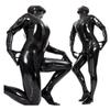 BERMEL Men's Shiny Patent Black Leather cat Suit Full Body Men Sexy Latex Tight Zipper Jumpsuit Rubber Clothing (XL) view 1