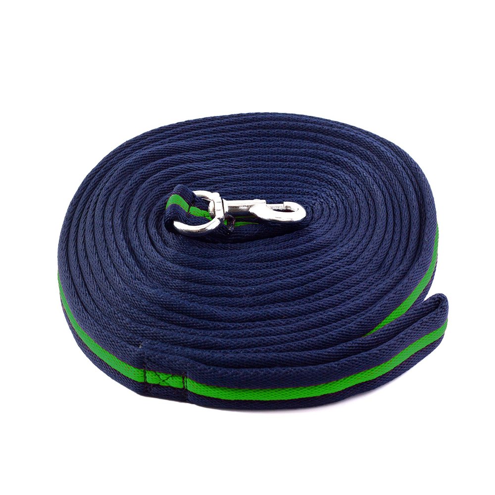 Gee Tac Soft Lead Rope/Lunge Line 8m - Navy/Green