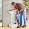 S AFSTAR Portable Camping Sink, Hand Wash Basin Stand w/ 17L Water Tank & Soap Dispenser, Rolling Hand Washing Station w/Towel Holder & Foot Pump, for Garden, Outdoor Sink Hand Wash Station view 2