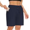 DIBAOLONG Womens Yoga Shorts Loose Comfy Drawstring Lounge Bermuda Shorts with 3 Pockets Navy 2XL view 1
