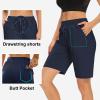 DIBAOLONG Womens Yoga Shorts Loose Comfy Drawstring Lounge Bermuda Shorts with 3 Pockets Navy 2XL view 3