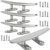 VEITHI Dock Cleats 6 inch 316 Stainless Steel, Boat Dock Cleats Open Base Flat Top, Boat Cleats with Hardware for Boat/Dock Tie Cleat/Deck/Nautical Decor (4 Pack) view 1