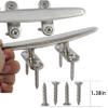 VEITHI Dock Cleats 6 inch 316 Stainless Steel, Boat Dock Cleats Open Base Flat Top, Boat Cleats with Hardware for Boat/Dock Tie Cleat/Deck/Nautical Decor (4 Pack) view 4