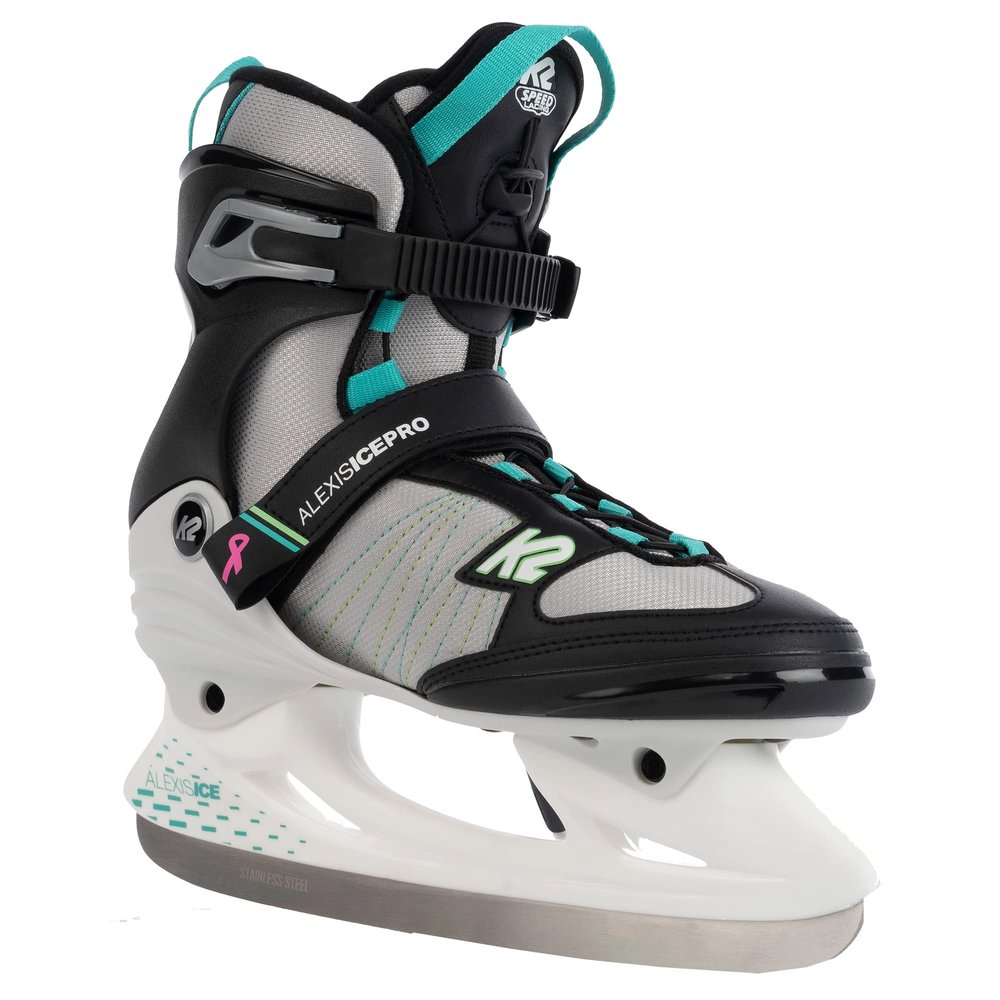 K2 Alexis Ice Pro White Grey Teal Womens Ice Skates - White/Gray/Teal / 5.0