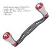95MM Left Right Fishing Wheel Knob Replacement, Carbon Metal Reel Handle Reel Rocking Handle Grip(RED) view 3