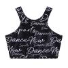 Kaerm Kids Girls Printed Racerback Sports Training Bra Top Sleeveless Workout Crop Top Vest Sportwear Black 14 view 2