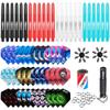 CyeeLife-Dart Accessories kit,36 Dart Flights+24 PVC Shafts+Sharpener+Remover Tool+50 Metal Rings+16 Flight Protectors view 1