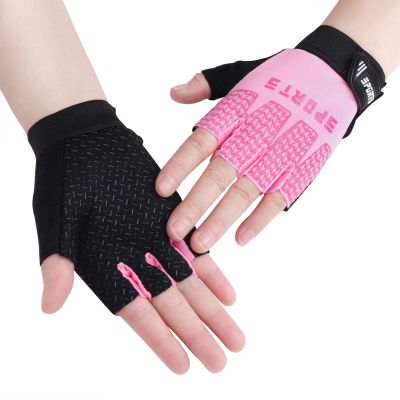 Kids Half Finger Cycling Gloves - Breathable Non Slip Bike Riding Gloves with UV Protection for Boys & Girls Aged 6-10