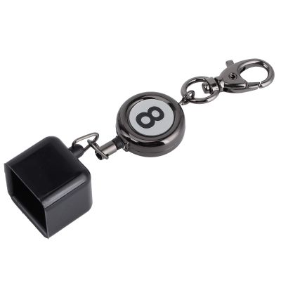 Pool Cue Chalk Bag with Retractable Key Ring, Billiards Snooker Pool Cue Chalk Holder with Belt Clip -Retractable Pool Table Accessories