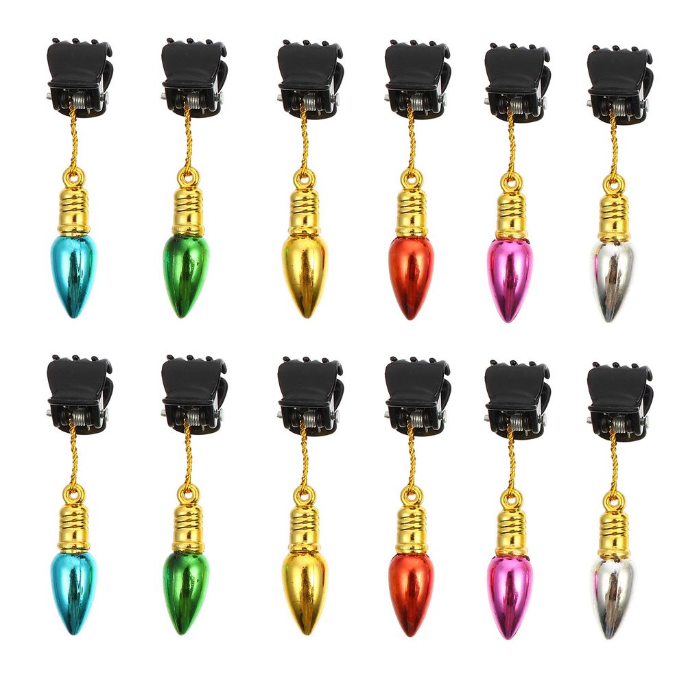 SOLUSTRE 24pcs Christmas Beard Ornaments Clips Decorative Bell Beard Baubles for Facial Hair Reusable Clips for Holiday Hair Decor for Men and Women Random Color