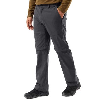 Craghoppers Kiwi Pro Men's Casual Trousers Stretch Zip-Off Trousers Men, Dark Lead, 42