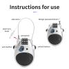 Newdeport Snowboard Lock: Bike & Luggage Combo 3 Digit Adjustable Mini Ski Lock with 29.5Inch Retractable Steel Cable - Silver view 4