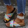 ZBYY Women's Slide Sandals Summer Flat Slides Slip on Open Toe Slippers Comfortable Travel Fashion Beach Slippers view 2