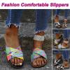 ZBYY Women's Slide Sandals Summer Flat Slides Slip on Open Toe Slippers Comfortable Travel Fashion Beach Slippers view 3